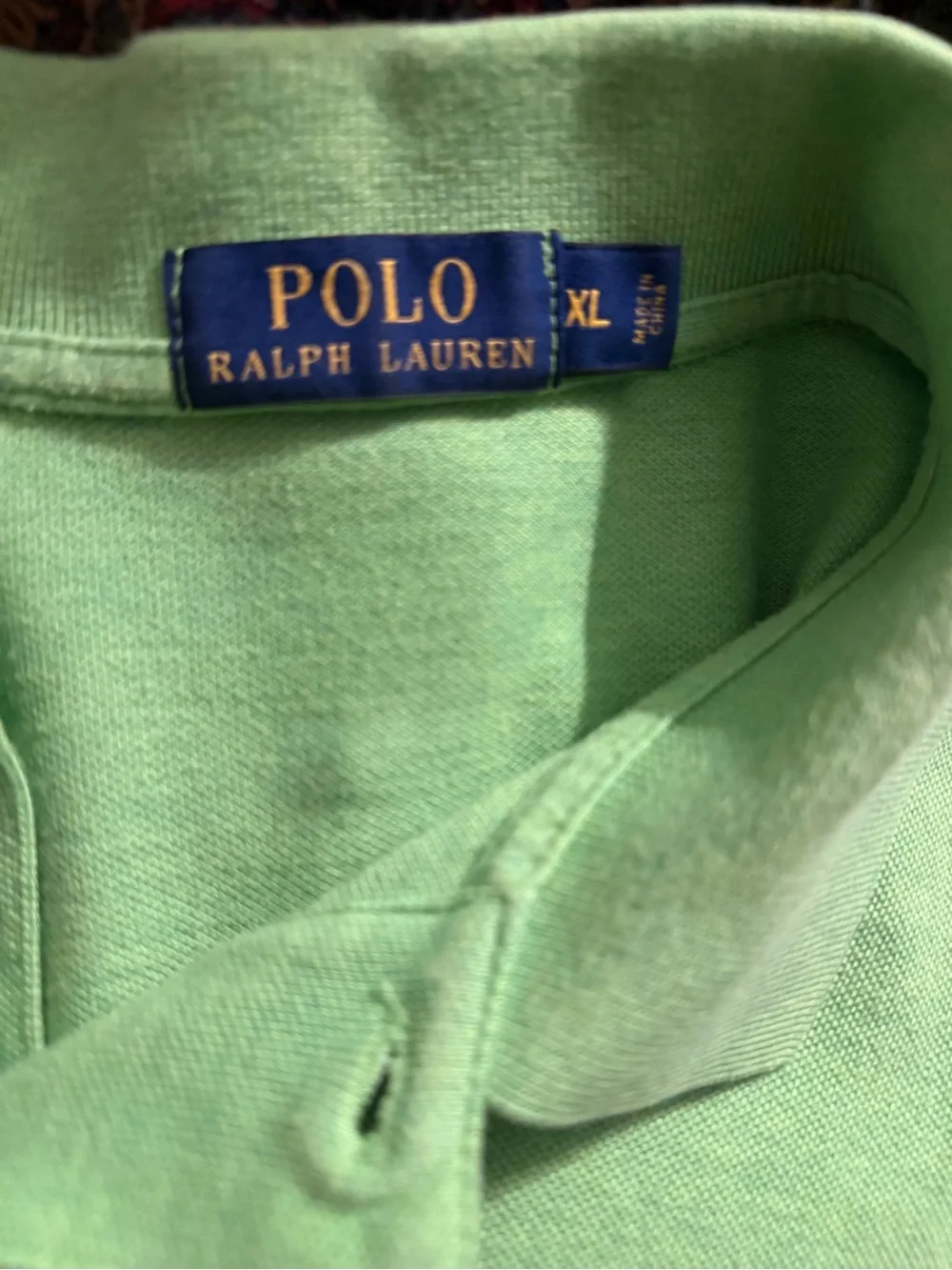Ralph Lauren Men’s Polo Shirt in Bright Lime Green with Navy Logo XL